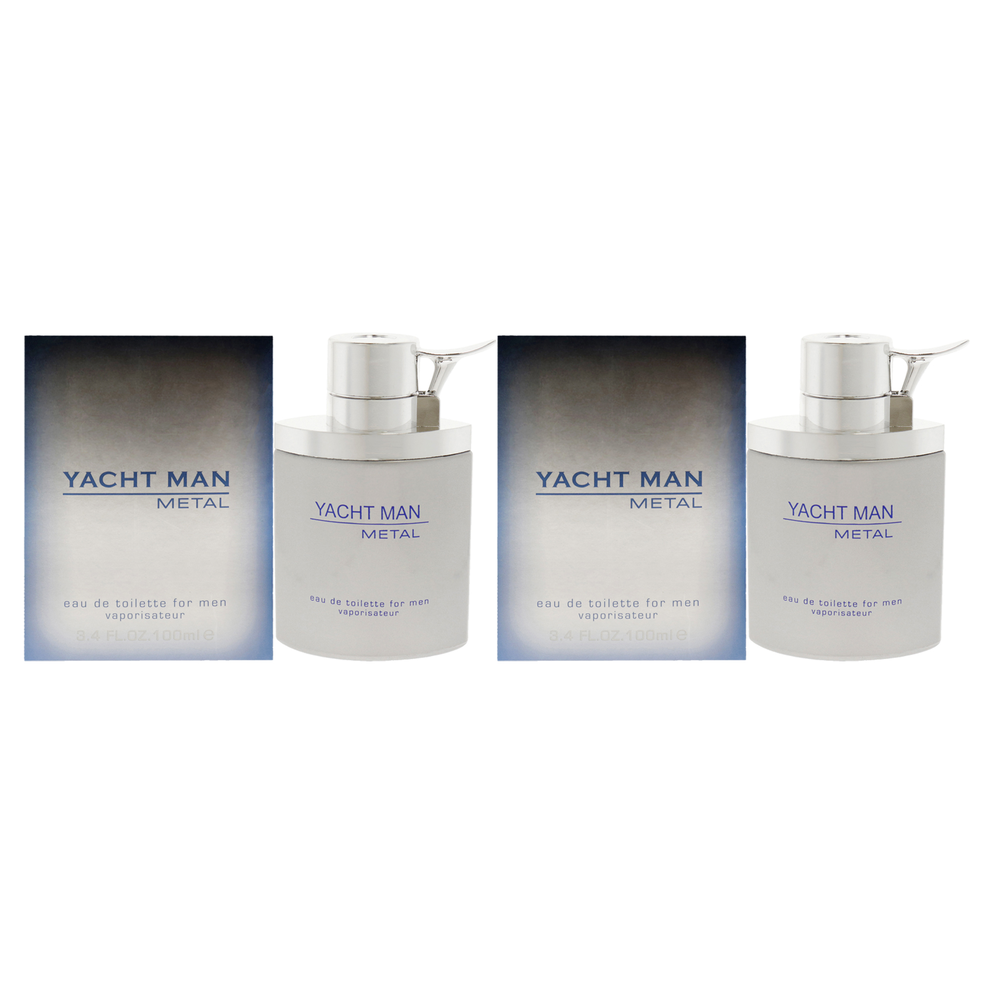 Myrurgia Yacht Man Metal - Pack of 2 EDT Spray 3.4 oz fragrance bottle